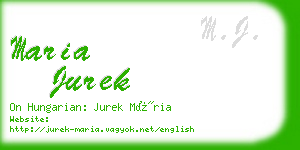 maria jurek business card